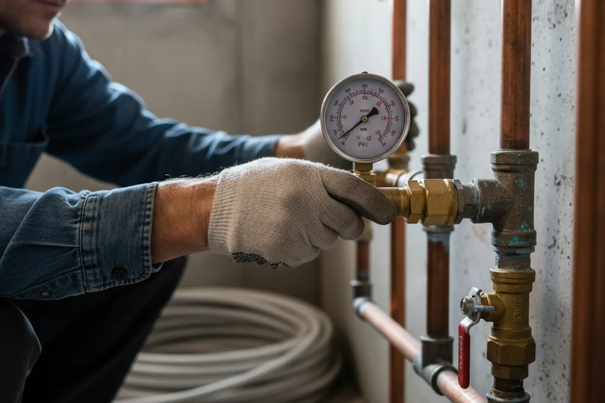 Pressure testing a repaired line during Water Line Repair in Custer City